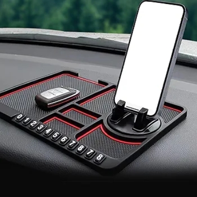Picture of Anti-Skid Car Dashboard Sticky Pad Multifunction Car Phone Holder Non Slip Sticky Anti Slide Dash Phone Mount Silicone Car Pad  Mobile Phone Holder Stand Number Plate Washable_Black