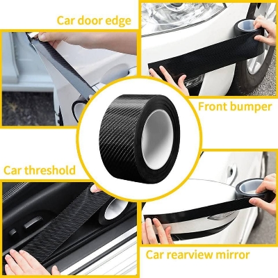 Picture of Car Sticker Carbon Fiber Door Sill Protector Scuff Trim Accessories 300CMx5CM