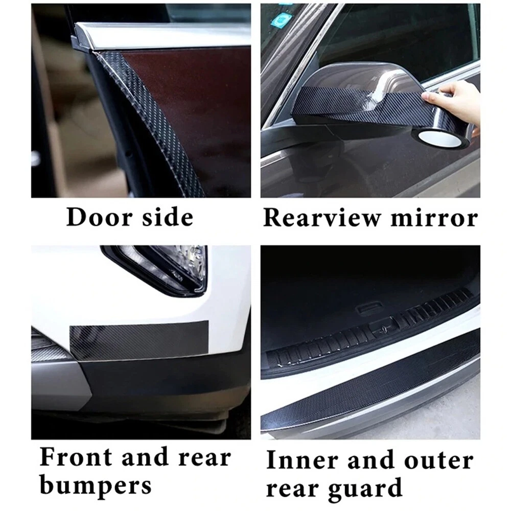 Picture of Car Sticker Carbon Fiber Door Sill Protector Scuff Trim Accessories 300CMx5CM