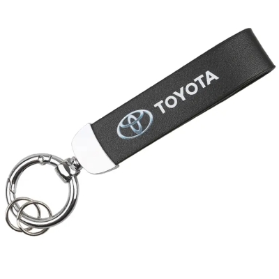Picture of Toyota Logo PU Leather Key Chain Wristlet Tag Keyring for Automotive Car, SUV