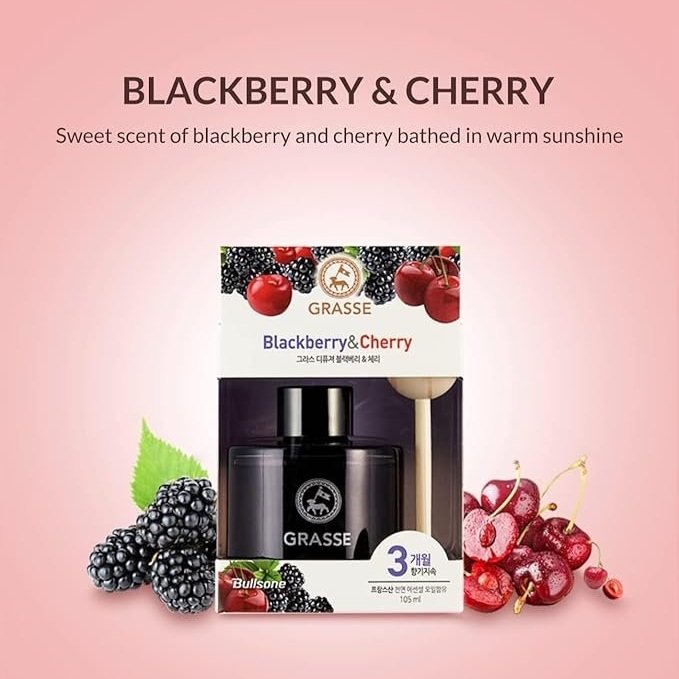 Picture of Bullsone Grasse Diffuser, Natural Car Air Fresheners, Luxury Car Perfume - Black Berry & Cherry Scent