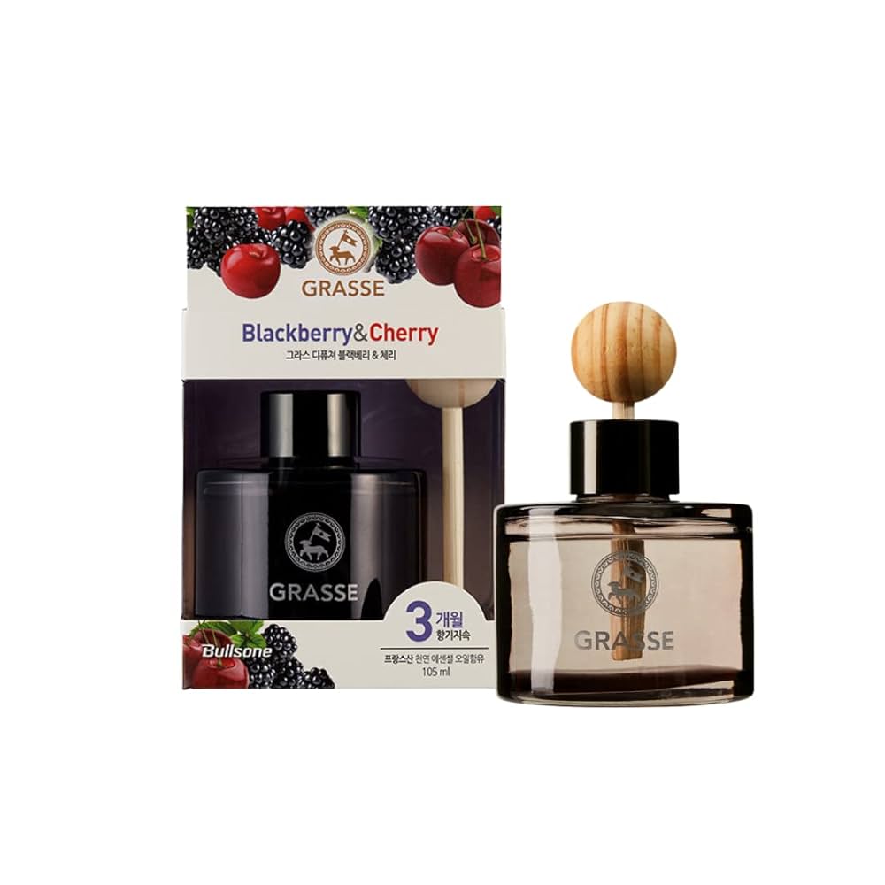 Picture of Bullsone Grasse Diffuser, Natural Car Air Fresheners, Luxury Car Perfume - Black Berry & Cherry Scent