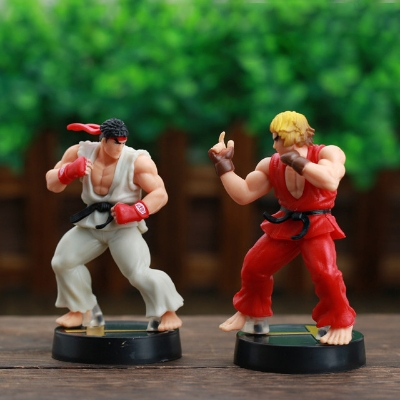 Picture of 2PCS Solid PVC Street Fighter Hero Figure Ken Masters & Ryu Action Figure Set 9.5cm