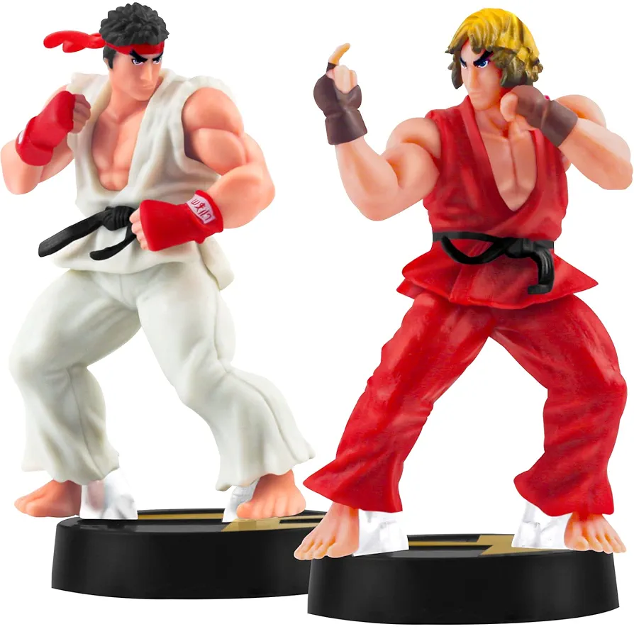 Picture of 2PCS Solid PVC Street Fighter Hero Figure Ken Masters & Ryu Action Figure Set 9.5cm