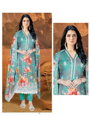 Picture of 100% Pure Cotton Fabric Complete Three Piece Set— breathable & comfortable for all-day wear 