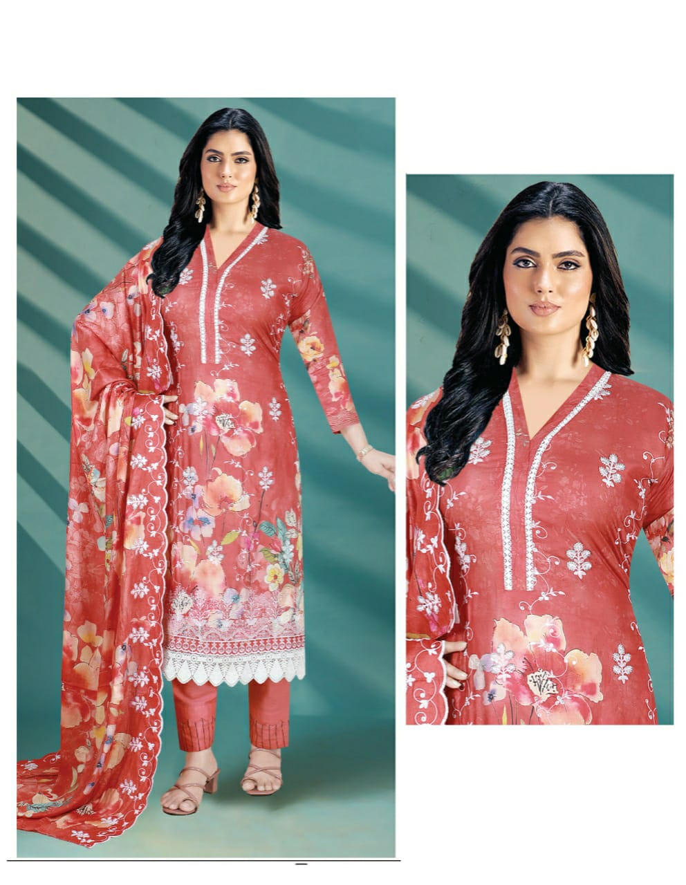 Picture of 100% Pure Cotton Fabric Complete Three Piece Set— breathable & comfortable for all-day wear 