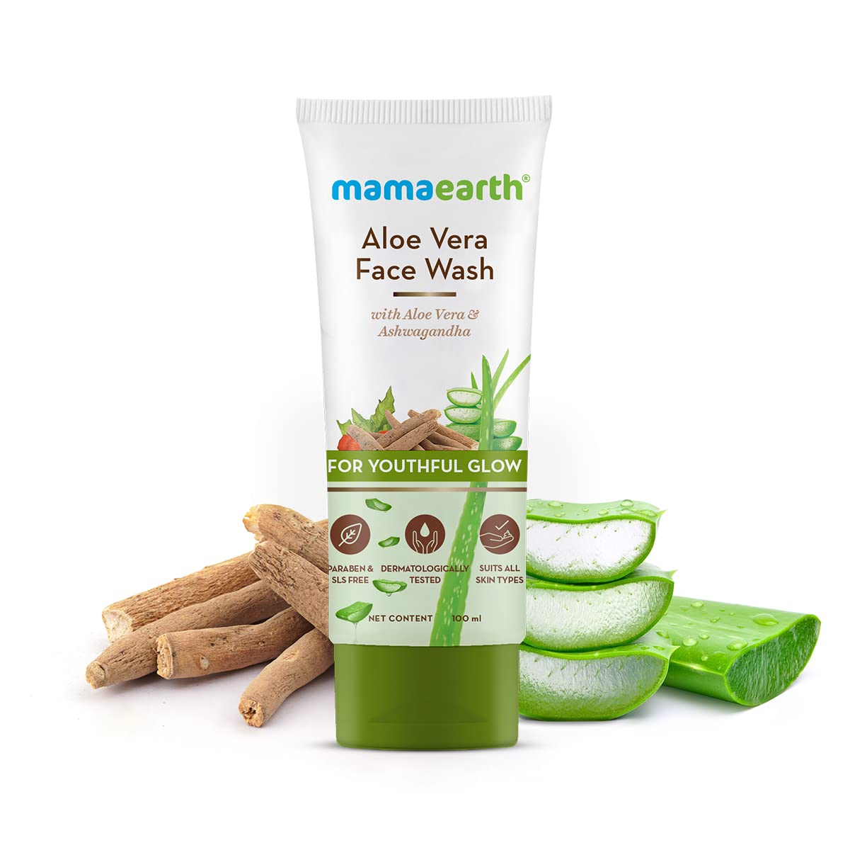 Picture of Indian product Mama earth Aloe vera Face wash 100 Wash