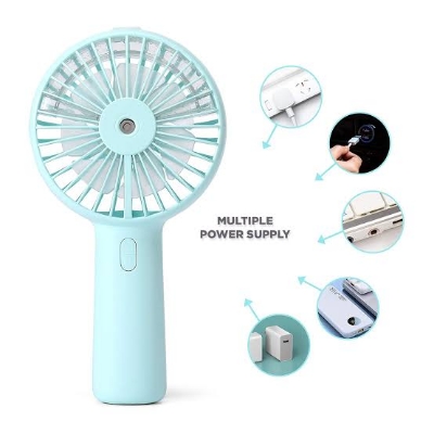 Picture of Mini USB Handheld Fan Portable Rechargeable Battery Operated Cooling Desktop with Base 3 Modes for Home Office Travel Outdoor