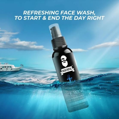 Picture of Muuchstac Men’s Ocean Face Wash, Anti Acne & Pimple, 12 hrs Moisturizes, All Skin Types, Skin Brightening, No SLS, Silicone and Paraben, 100 Ml