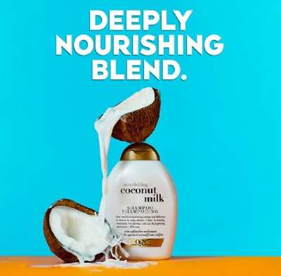 Picture of International Germany product Hair care Ogx nourishing + coconut milk shampoo used for male/ female - 385 ml