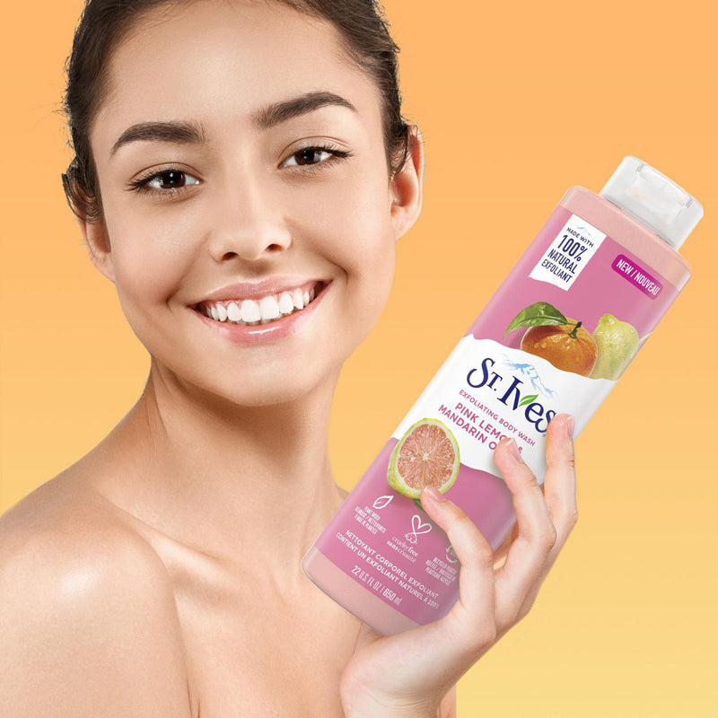 Picture of International USA product St. Ives Exfoliating Body Wash Pink Lemon & Mandarin Orange 650ml