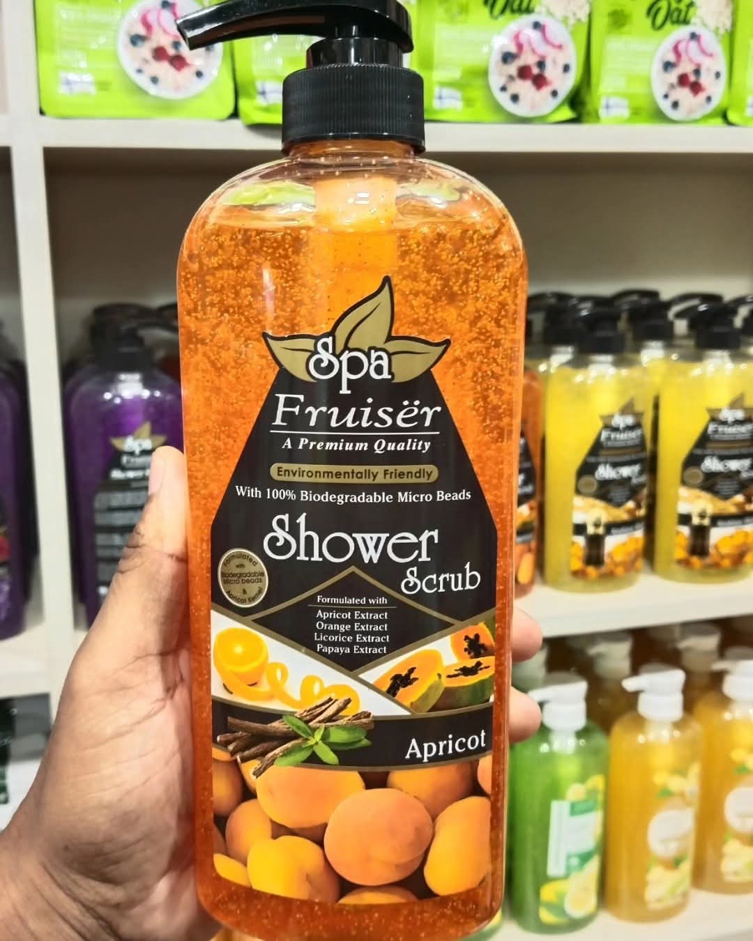 Picture of International Malaysian product Body wash Shower scrub SPA Apricot used for male / female- 730 ml