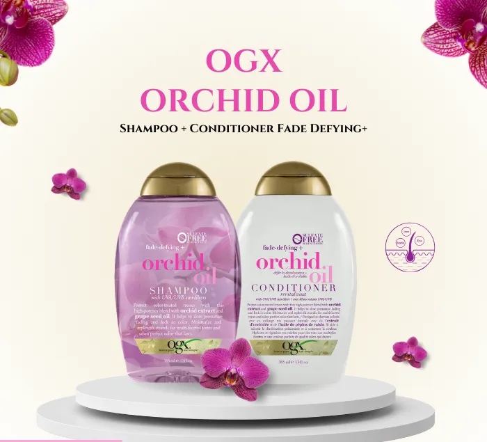 Picture of OGX Fade Defying Orchid Oil Shampoo and Conditioner
