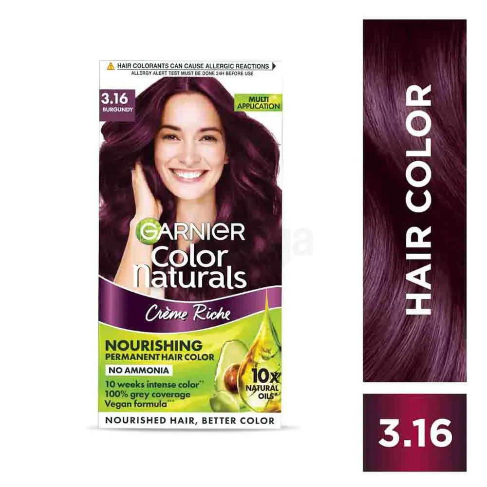 Picture of Garnier Color Naturals Creme Riche Hair Color (70ml+60g) - 3.16 Burgundy