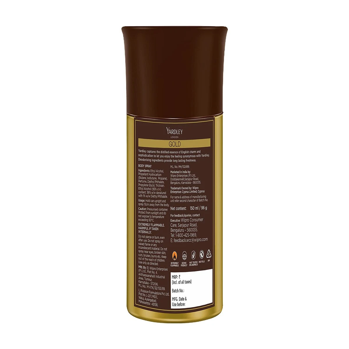 Picture of Yardley London Gold Deodorant Body Spray for Men, Fresh 150 ml