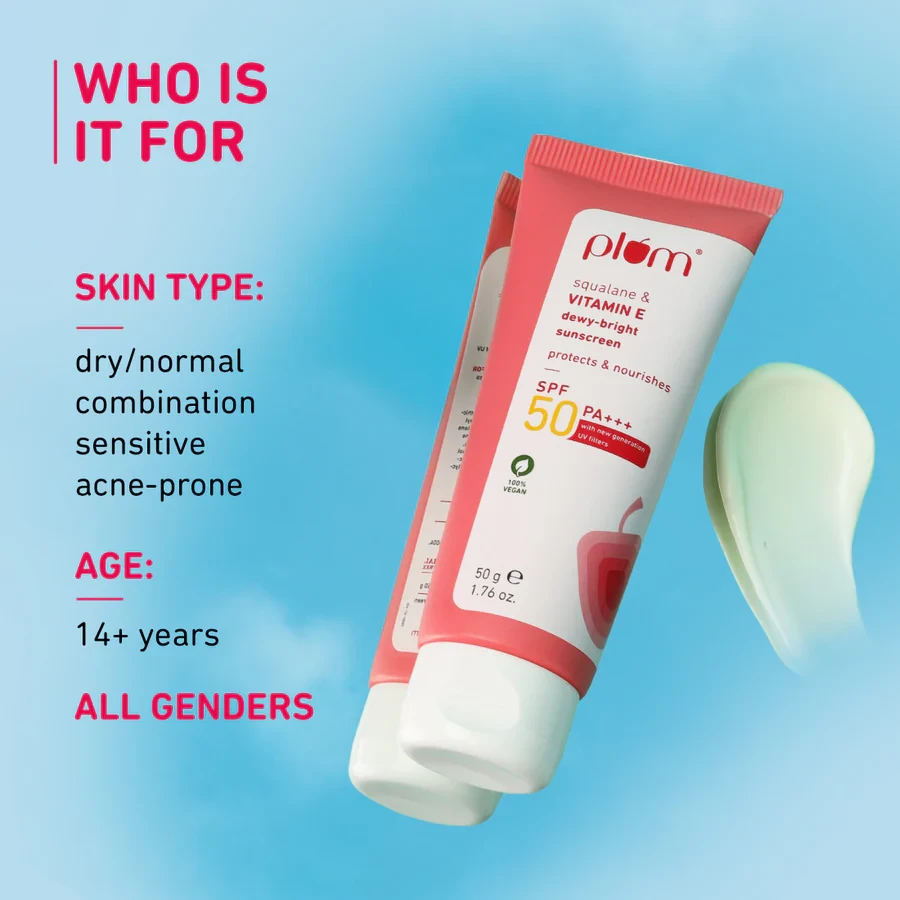 Picture of Plum Squalane & Vitamin E Dewy-Bright Sunscreen SPF50 50g