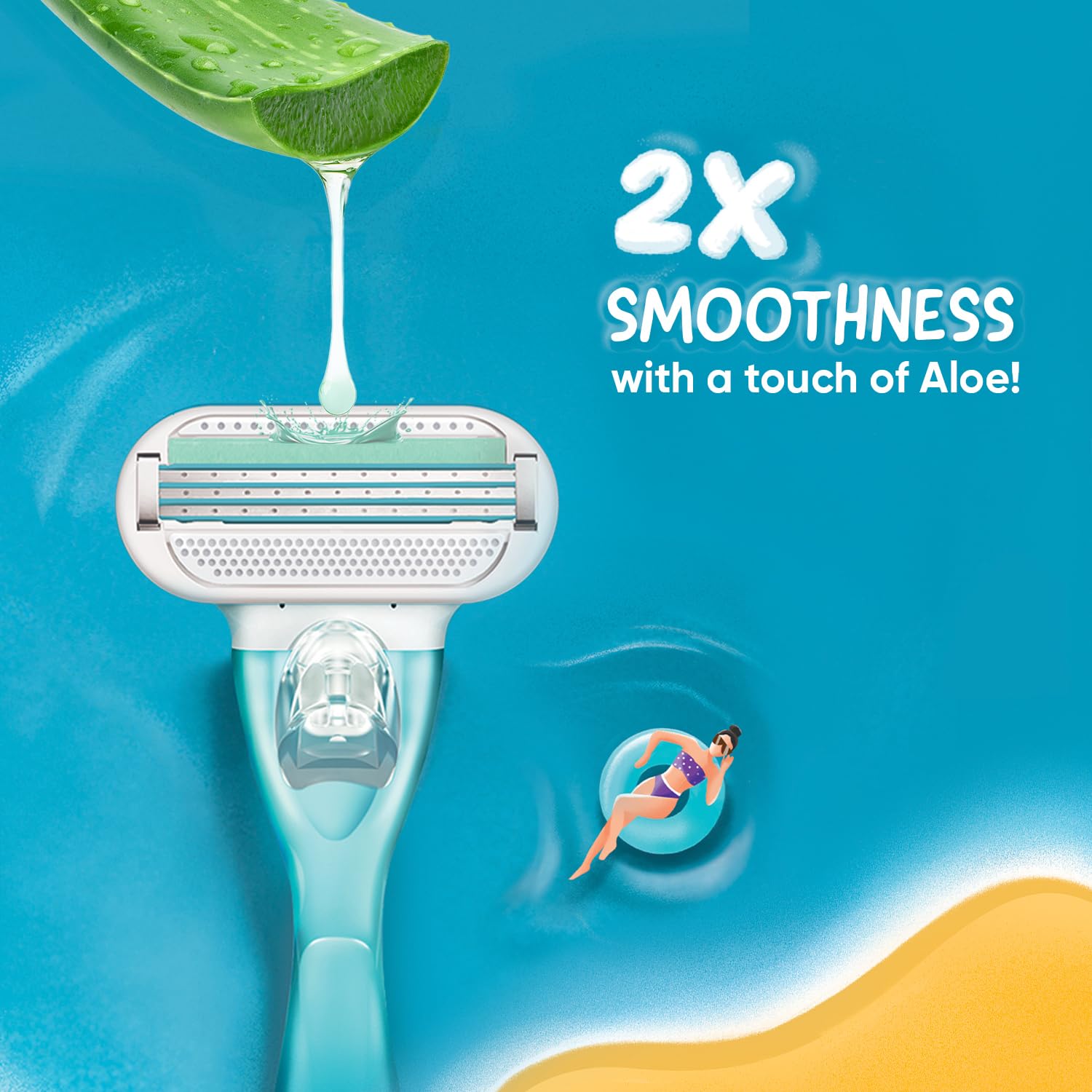 Picture of Gillette Venus Women Smooth Combo Pack | Razor Plus 3 Refills | Aloe Vera Smooth