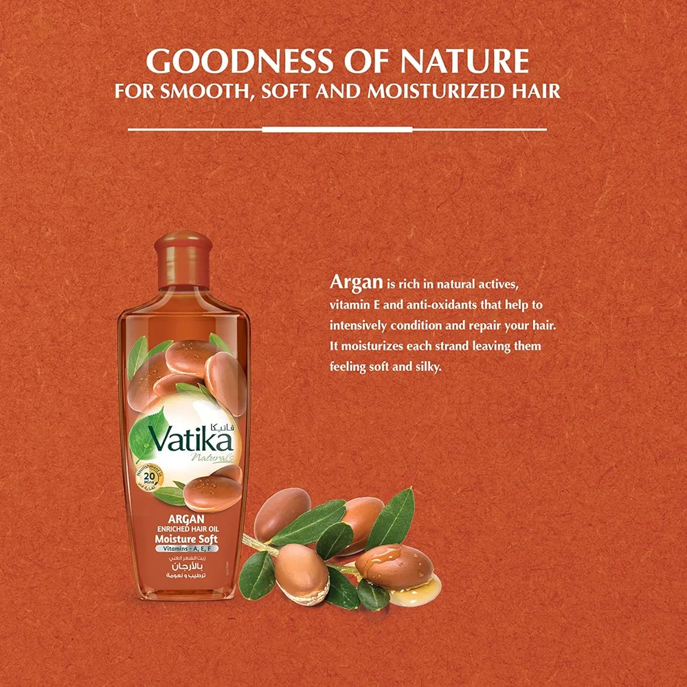 Picture of Vatika Argan Enriched Hair Oil Moisture Soft 300ml
