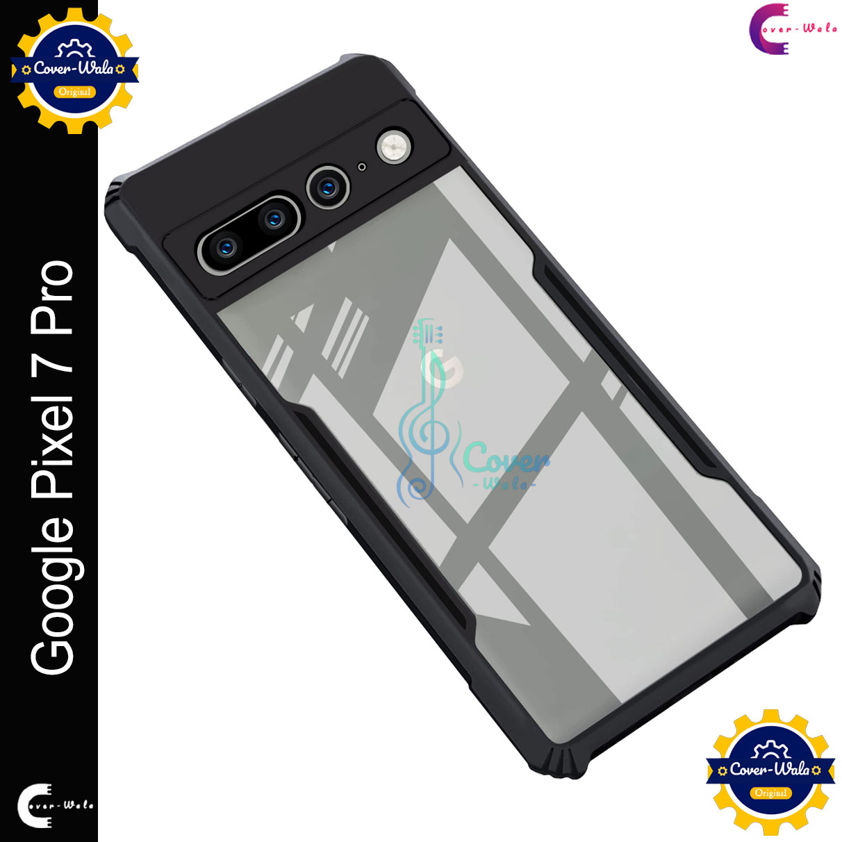 Picture of Xundd Back Cover for Google Pixel 7 Pro 5G Transparent Hybrid Hard PC Back Bumper