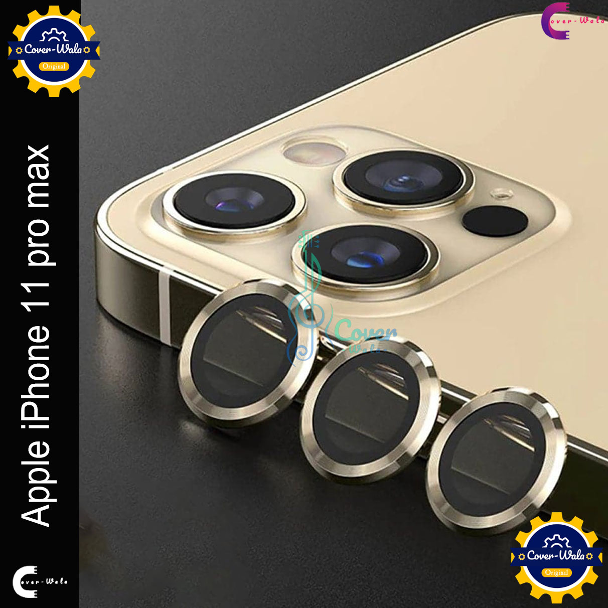 Picture of For Apple iPhone 11 Pro Max Camera Protector WSKEN Metal Ring Tempered Glass Camera Lens Protector