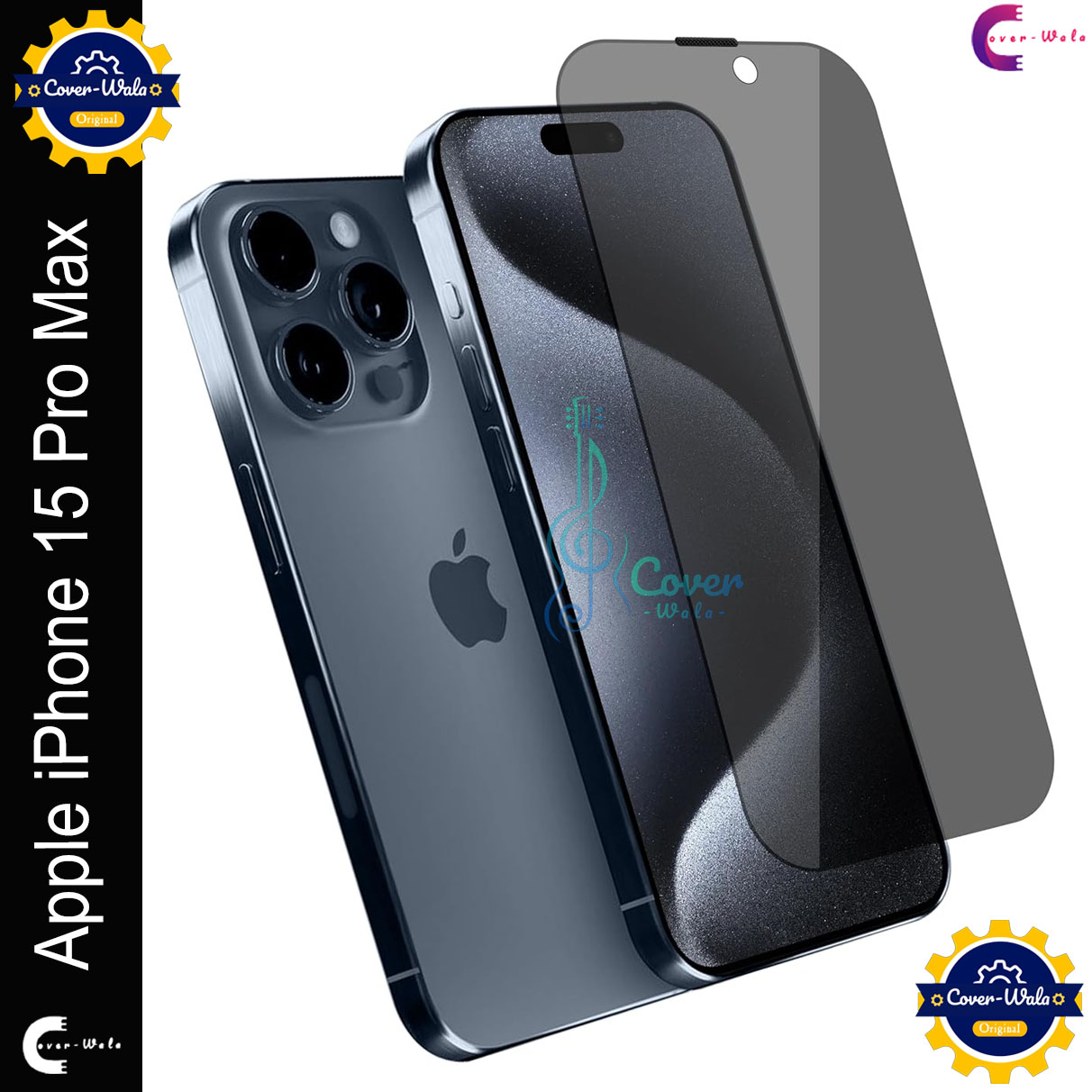 Picture of Privacy Tempered Glass for iPhone 15 Pro Max | Screen Protector Full HD Quality Tempered Glass Anti-Scratch Edge to Edge Coverage (Black)