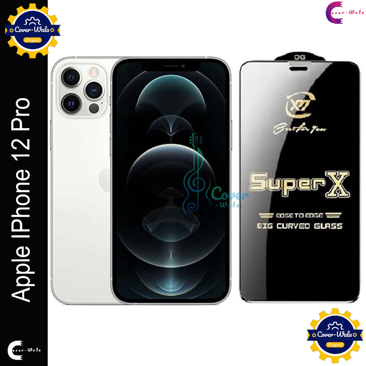 Picture of Tele Shield Premium Edge to Edge Super X Tempered Glass Screen Protector for Apple IPhone 12 Pro - Pack of 1 (Black)