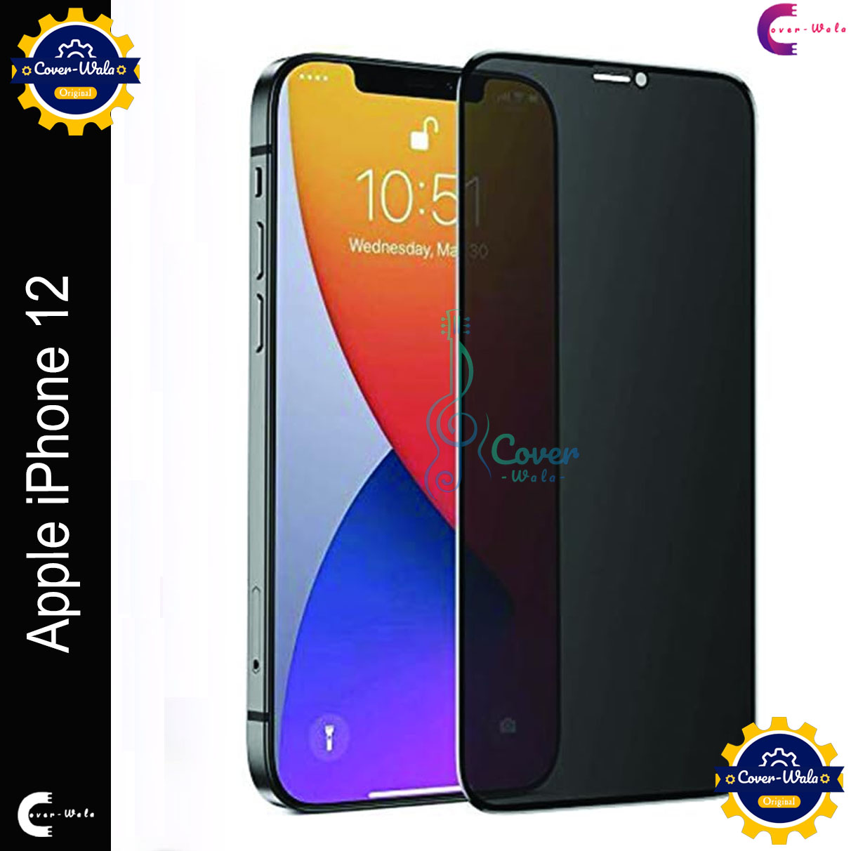 Picture of Privacy Tempered Glass for Apple iPhone 12 | Screen Protector Full HD Quality Tempered Glass Anti-Scratch Edge to Edge Coverage (Black)