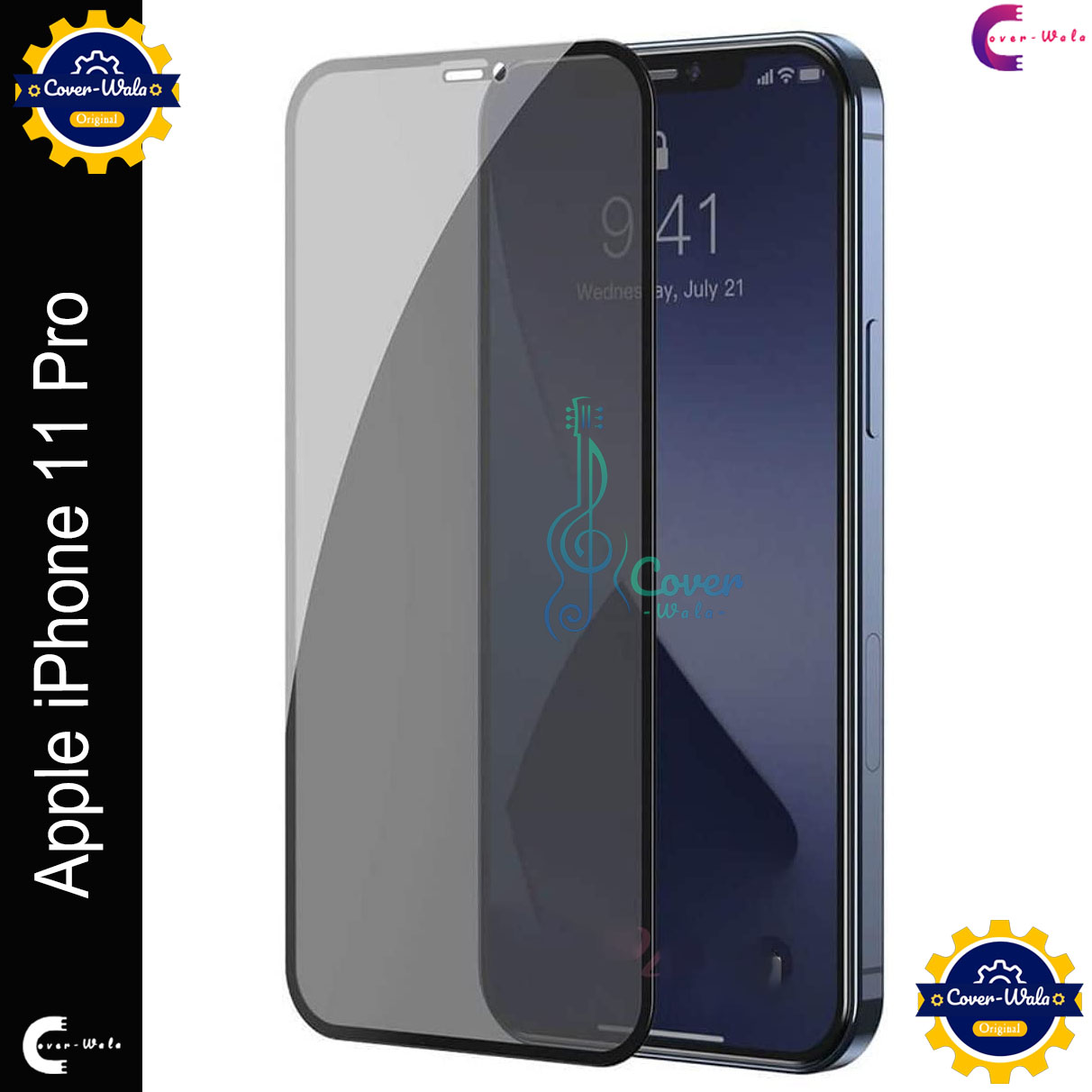 Picture of Privacy Tempered Glass for Apple iPhone 11 Pro | Screen Protector Full HD Quality Tempered Glass Anti-Scratch Edge to Edge Coverage (Black)