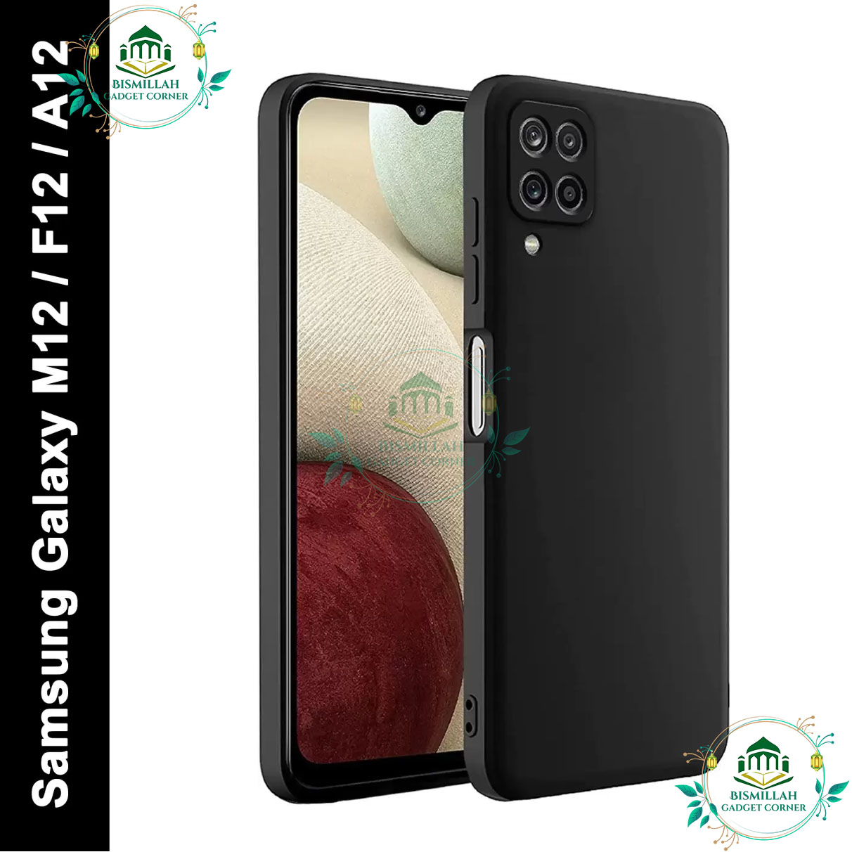 Picture of Premium Liquid Silicone Phone case for Samsung Galaxy A12/ Samsung Galaxy M12 / Samsung Galaxy F12 Liquid Silicon Mobile Back Case Soft Silicone Phone Cover
