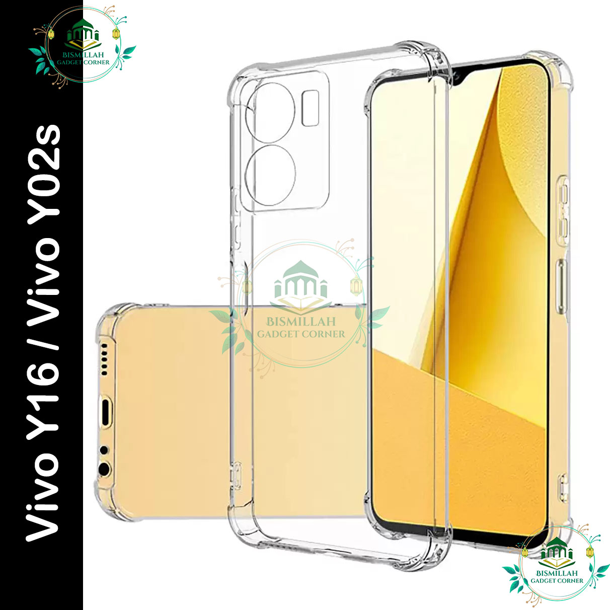 Picture of Transparent back cover For Vivo Y16 / Vivo Y02s  Luxury transparent Protect Back Cover Soft Case