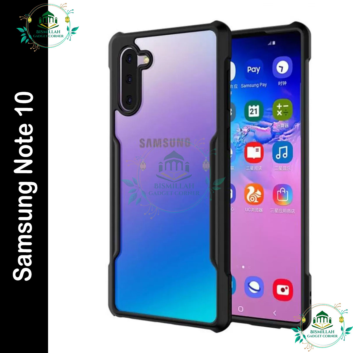 Picture of Xundd Back Cover for Samsung Galaxy Note 10 Transparent Hybrid Hard PC Back Bumper