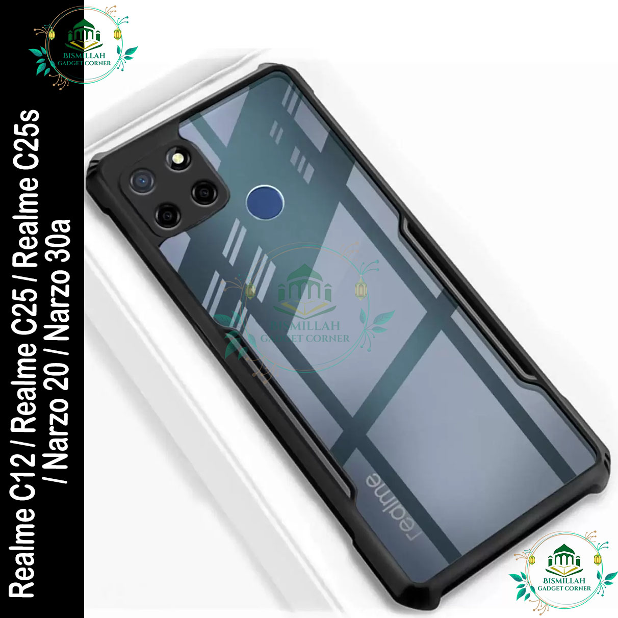 Picture of Xundd Back Cover for Realme c12 / Realme c25 / Realme c25s / Narzo 20 / Narzo 30a Transparent Hybrid Hard PC Back Bumper