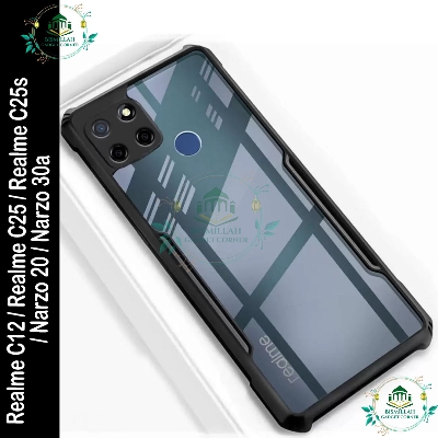 Picture of Xundd Back Cover for Realme c12 / Realme c25 / Realme c25s / Narzo 20 / Narzo 30a Transparent Hybrid Hard PC Back Bumper