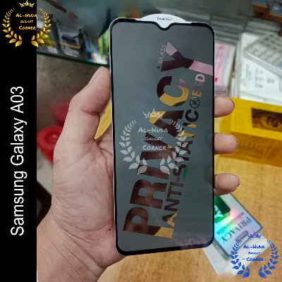Picture of Privacy glass For Samsung Galaxy A03 Tempered Gorilla Glass Privacy Screen Protector