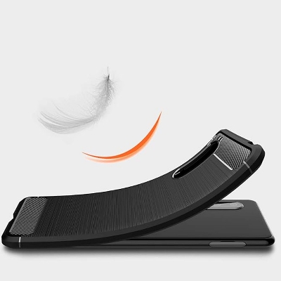 Picture of Spigen cover For Motorola Edge Plus / Motorola Edge+ Carbon Fiber Back cover Soft Slim Fashion Non-Slip Protective Carbon Fiber Phone Case
