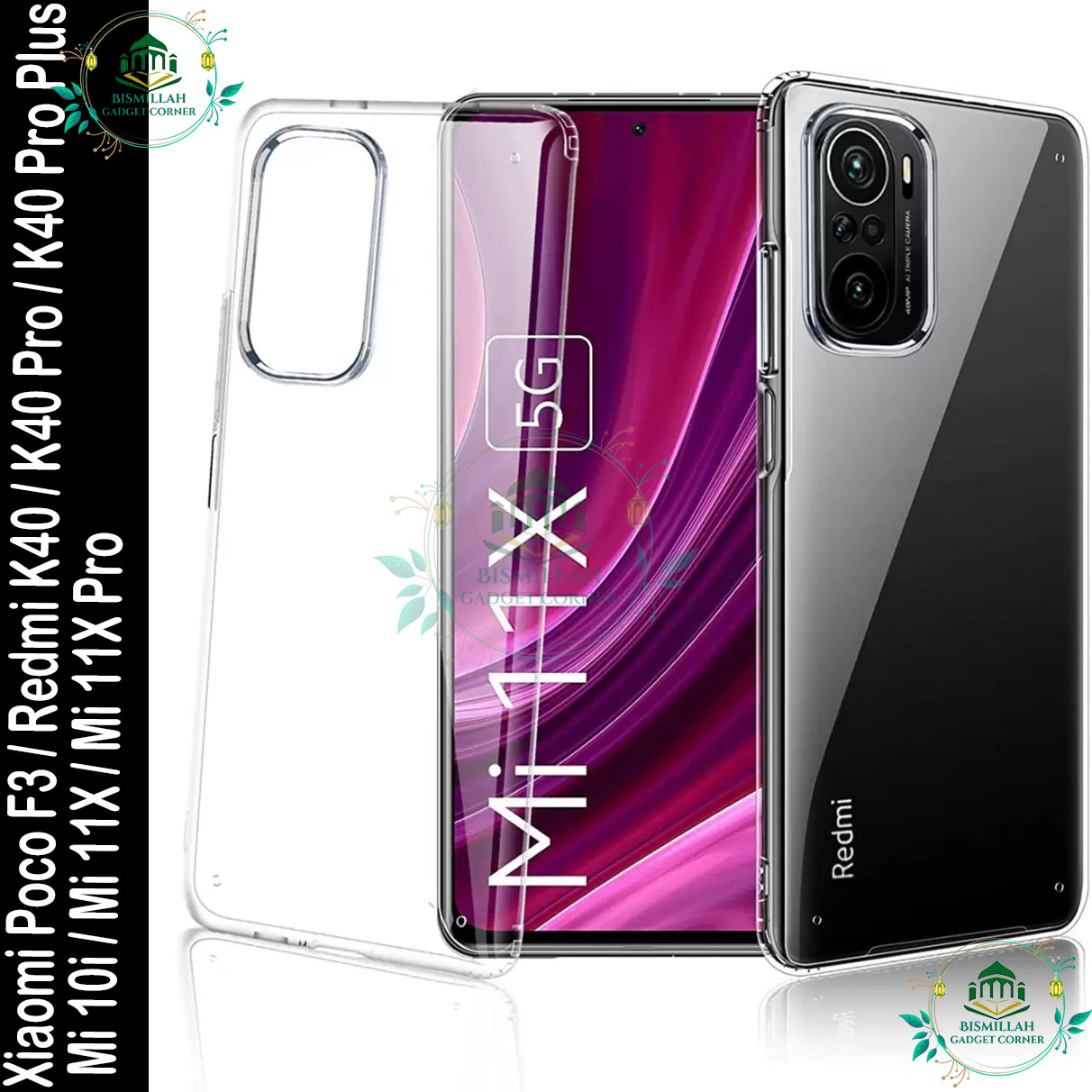 Picture of Transparent back cover For Xiaomi Poco F3 / Redmi K40 / Redmi K40 Pro / Redmi K40 Pro Plus /  Mi 10i / Mi 11X 5G / Mi 11X Pro Luxury transparent Protect Back Cover Soft Case