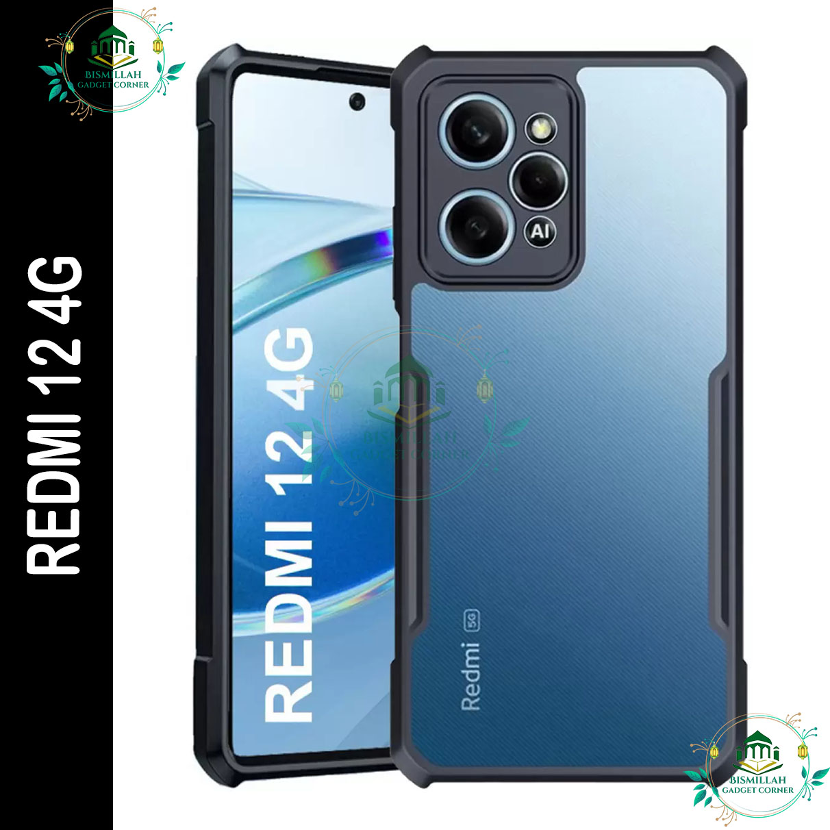 Picture of Xundd Back Cover for Xiaomi Redmi 12 4G Transparent Hybrid Hard PC Back Bumper