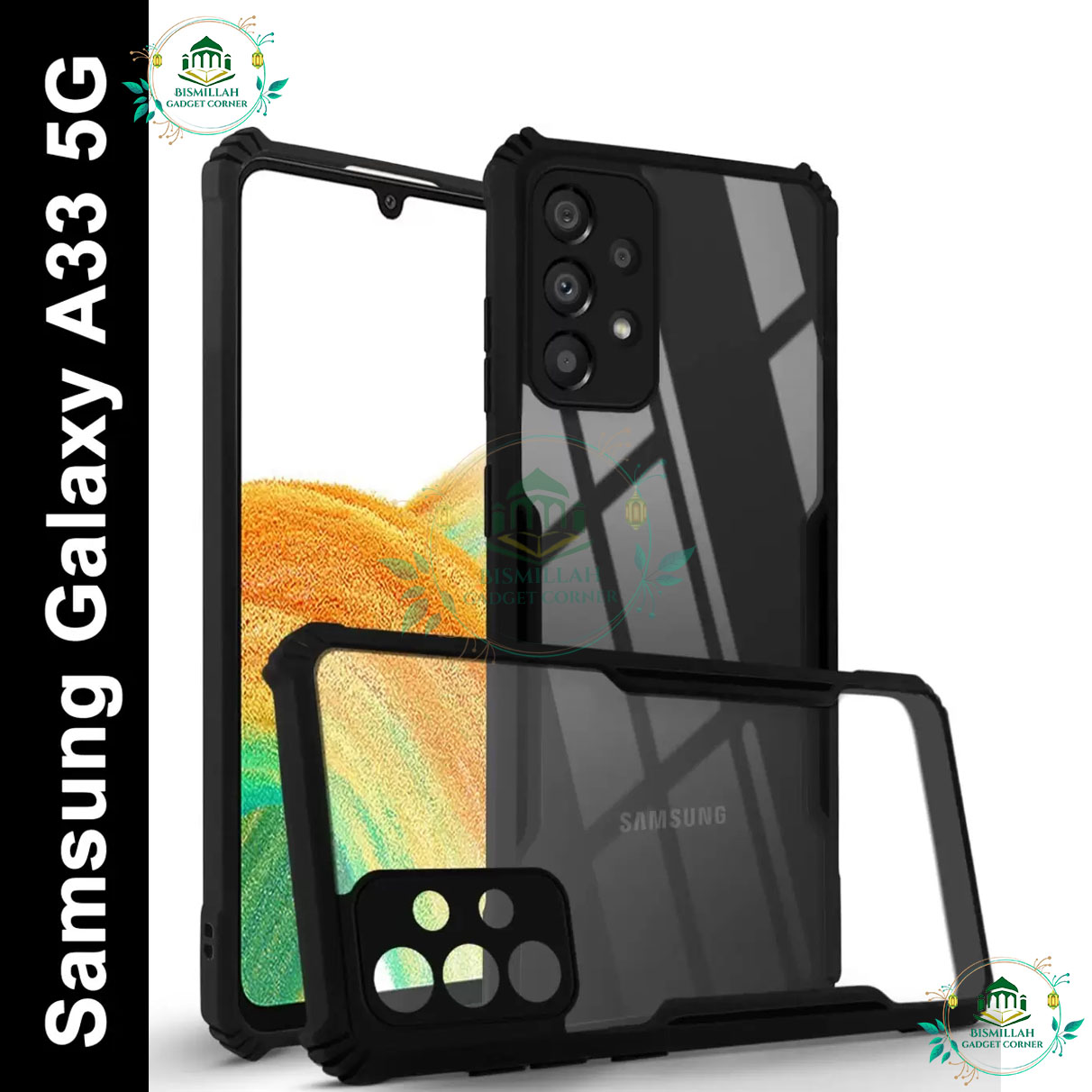 Picture of Xundd Back Cover for Samsung Galaxy A33 5G Transparent Hybrid Hard PC Back Bumper