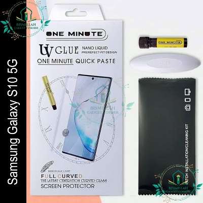 Picture of Premium UV Tempered Glass For Samsung Galaxy S10 5G Screen Protector Curved with Liquid Glue and UV Light -Transparent Clear