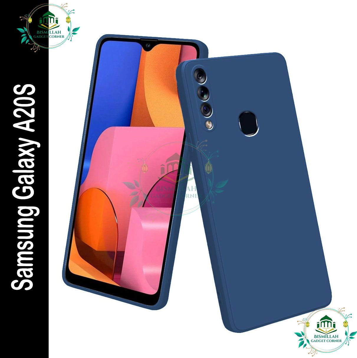 Picture of Premium Liquid Silicone Phone case for Samsung Galaxy A20s Liquid Silicon Mobile Back Case Soft Silicone Phone Cover
