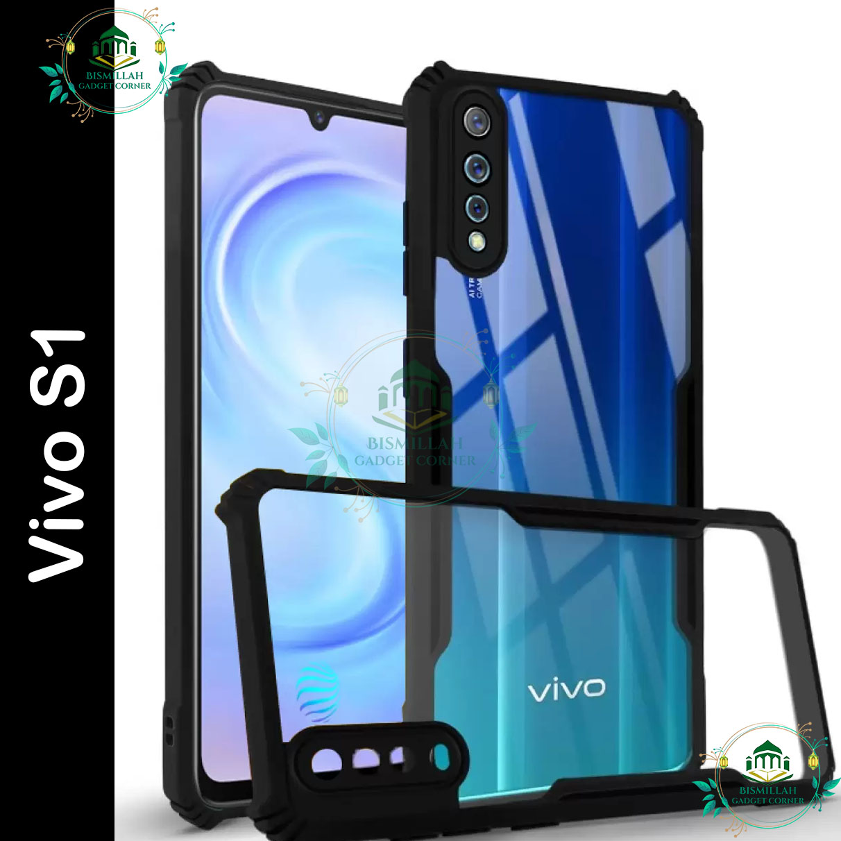 Picture of Xundd Back Cover for Vivo S1 Transparent Hybrid Hard PC Back Bumper