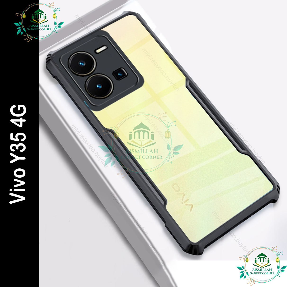 Picture of Xundd Back Cover for Vivo Y35 4G Transparent Hybrid Hard PC Back Bumper
