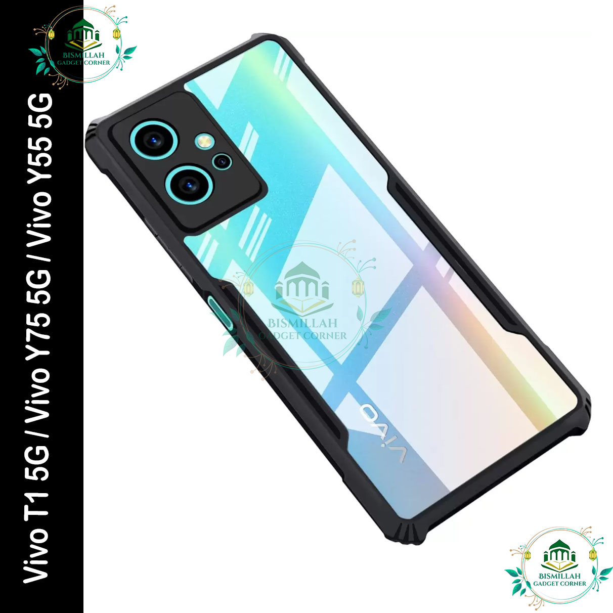 Picture of Xundd Back Cover for Vivo T1 5G / Vivo Y75 5G / Vivo Y55 5G Transparent Hybrid Hard PC Back Bumper