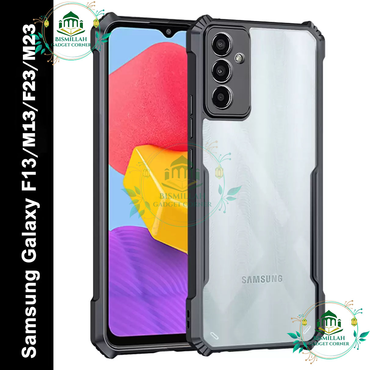 Picture of Xundd Back Cover for Samsung Galaxy F23 / Samsung Galaxy M23 / Samsung Galaxy F13 / Samsung Galaxy M13 4G Transparent Hybrid Hard PC Back Bumper