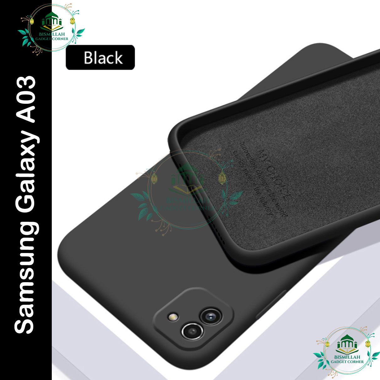 Picture of Premium Liquid Silicone Phone case for Samsung Galaxy A03 Liquid Silicon Mobile Back Case Soft Silicone Phone Cover