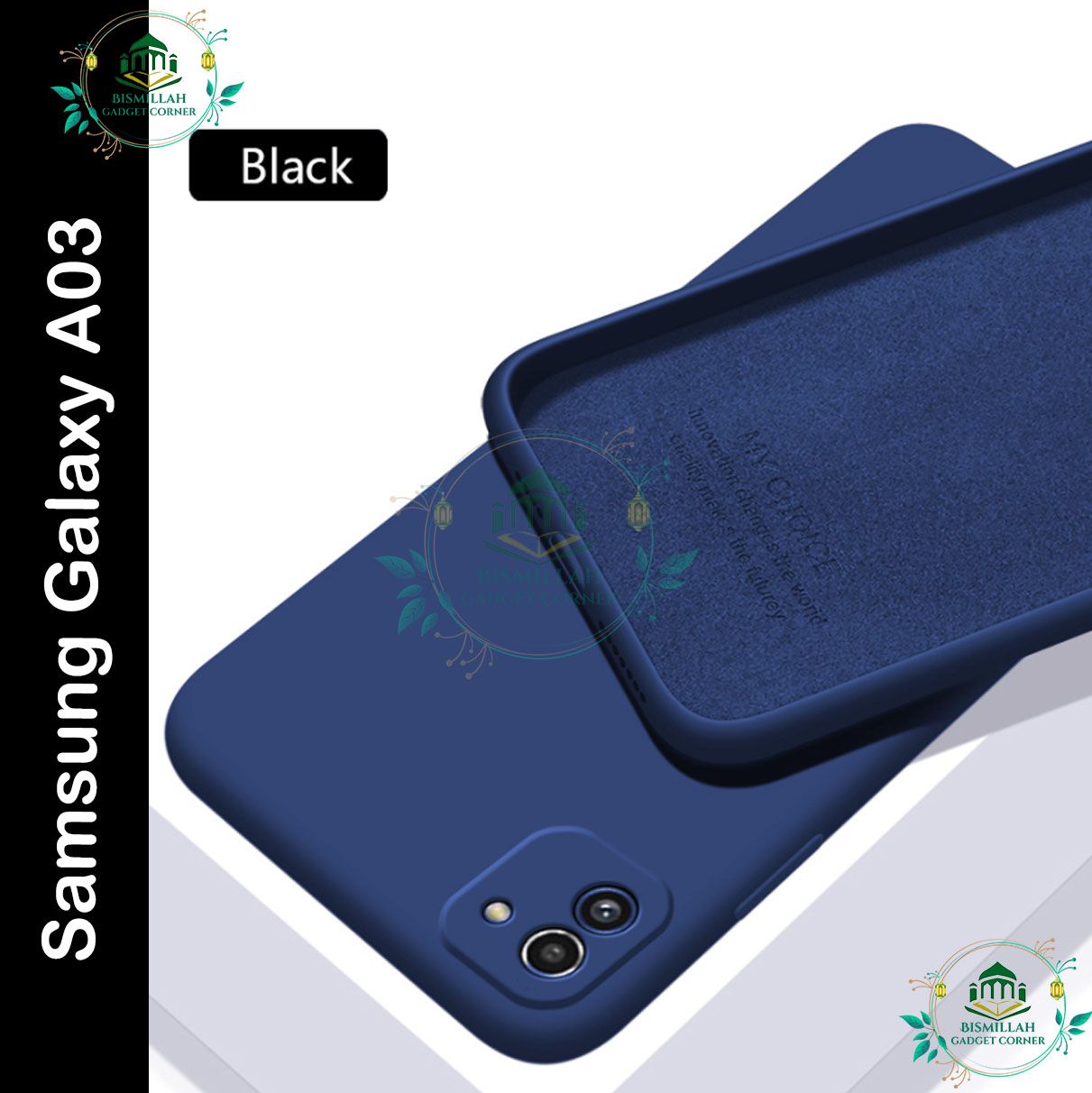 Picture of Premium Liquid Silicone Phone case for Samsung Galaxy A03 Liquid Silicon Mobile Back Case Soft Silicone Phone Cover