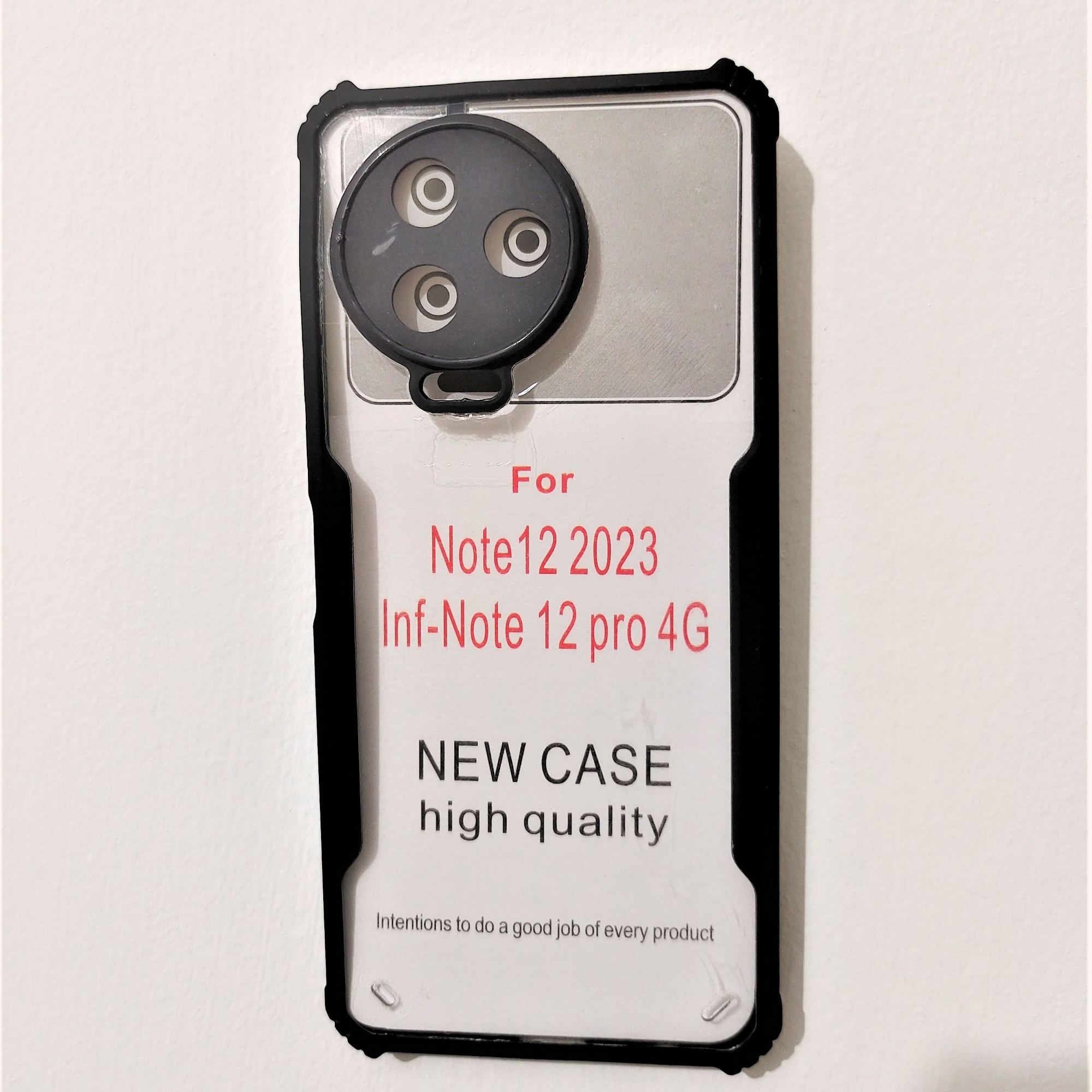 Picture of Infinix Note 12 2023 Back Cover Case | 360 Degree Protection | Shock Proof Design | Transparent Back Cover Case for Infinix Note 12 2023 (Black Bumper)