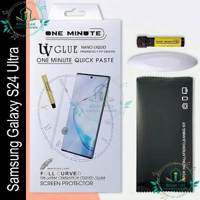 Picture of Premium UV Tempered Glass For Samsung Galaxy S24 ultra Screen Protector Curved with Liquid Glue and UV Light -Transparent Clear