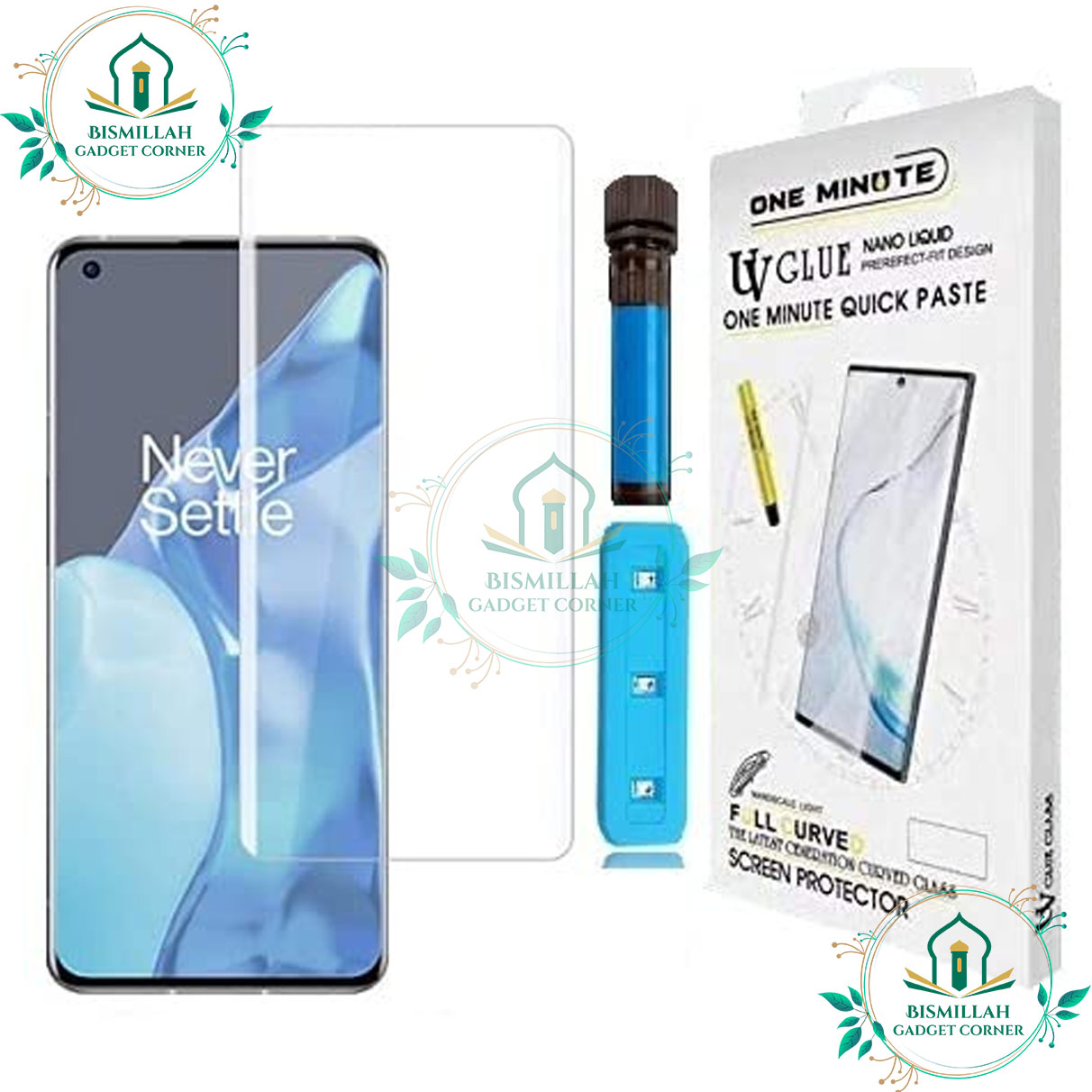 Picture of Premium UV Tempered Glass For Huawei Honor Magic5 Pro Screen Protector Curved with Liquid Glue and UV Light -Transparent Clear