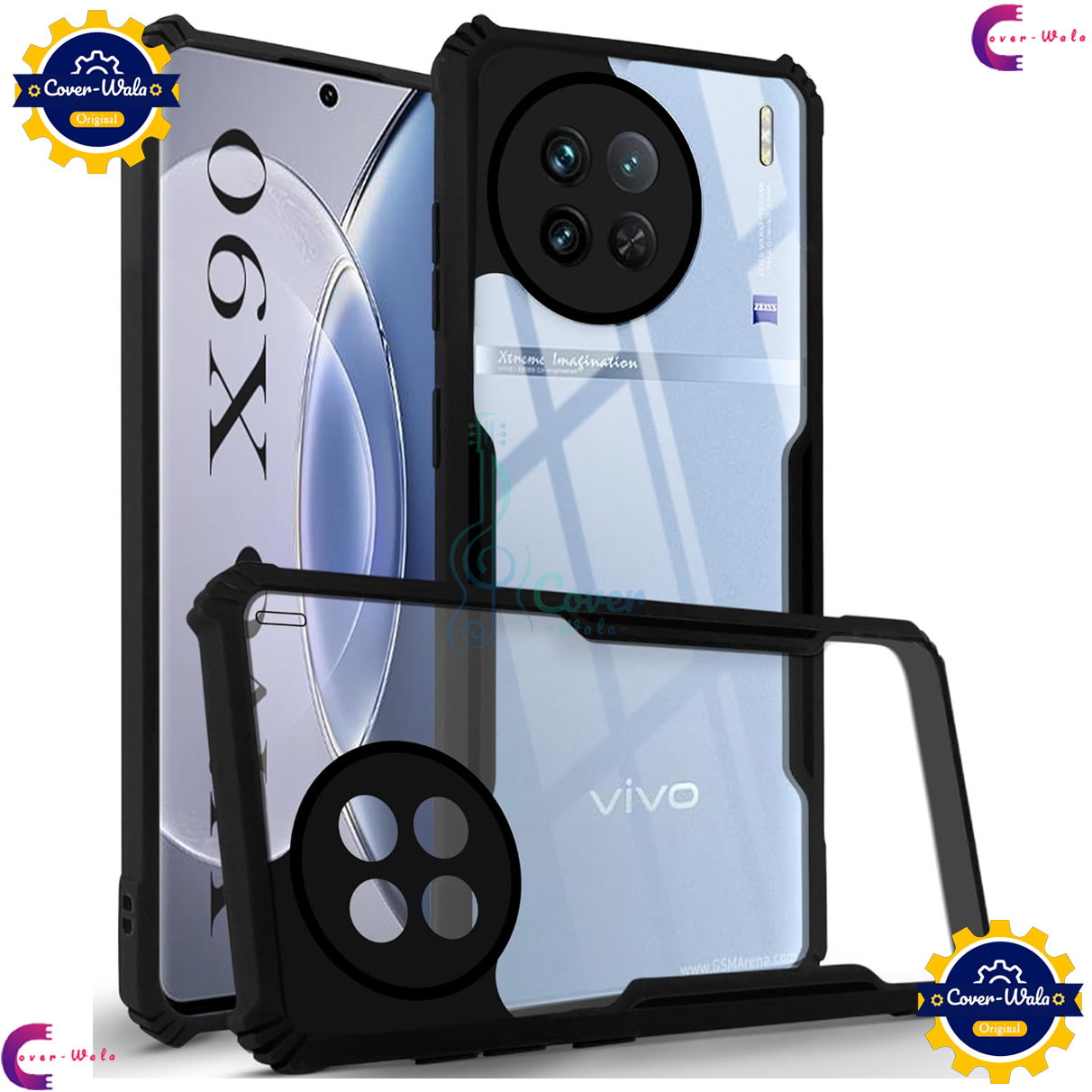 Picture of Transparent Back Clear Cover case + Xundd Protective Cover + Silicone Back Cover With Camera Protection Specially Designed For Vivo X90 5G Back Cover.